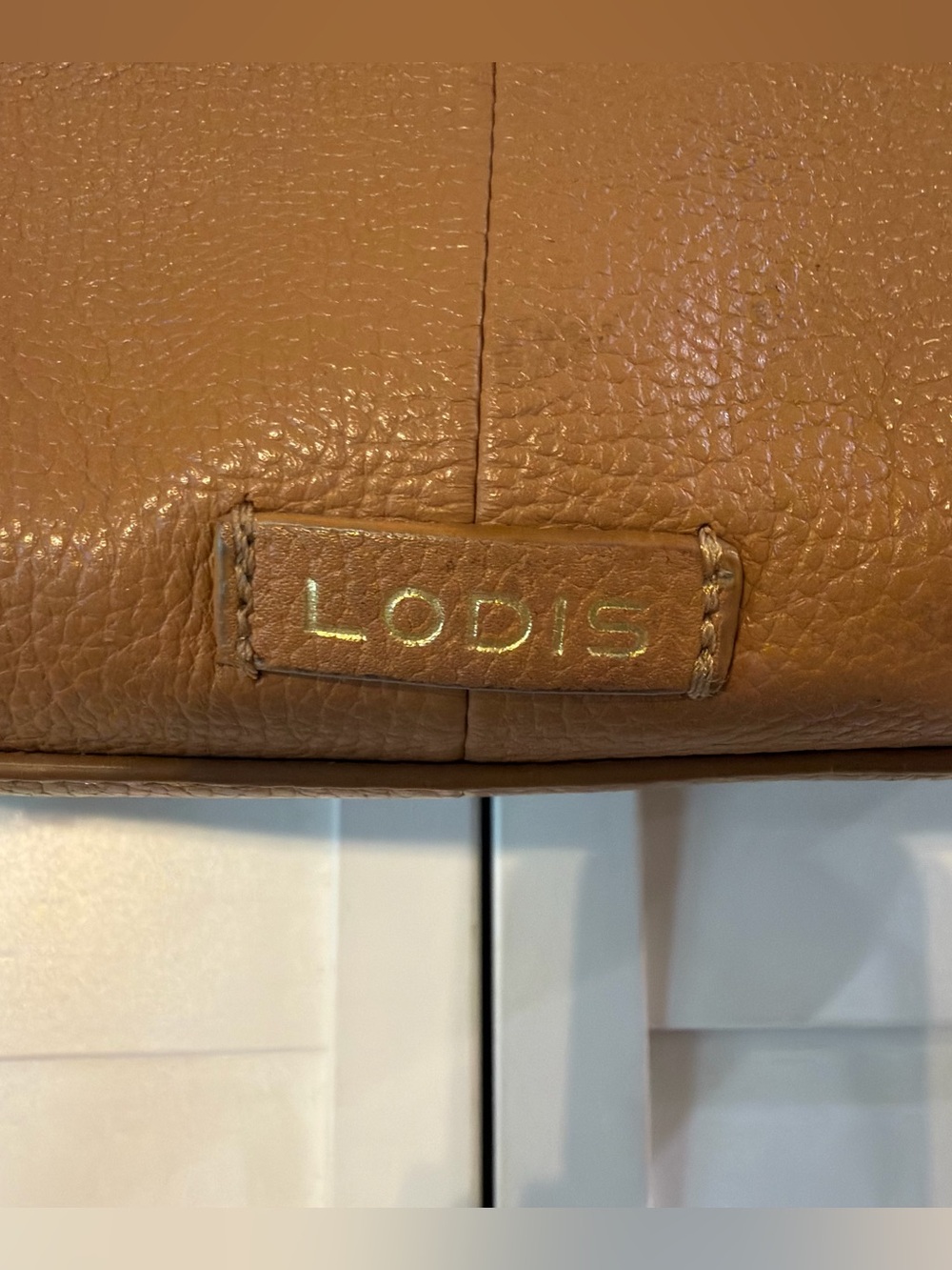 Lodis Texas Leather Morgan Satchel with Crossbody Strap Camel NWT - Picture 6 of 11
